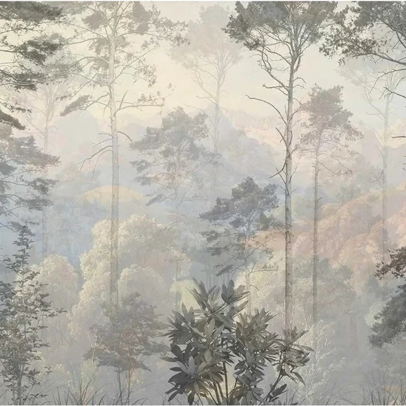 Hazy Forest Wall Mural,AbstractNature Landscape Wallpaper,Background Wall Decor